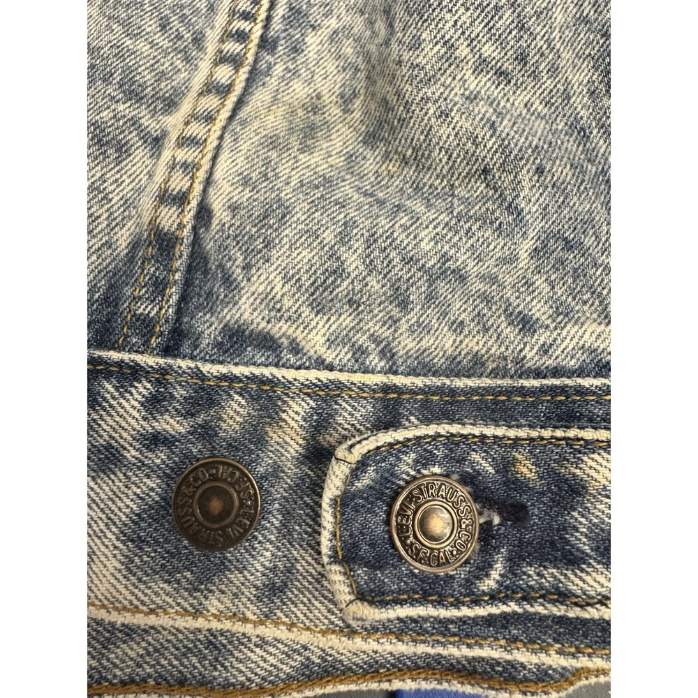 Vintage 80s Levi's 70507 Acid Wash Denim Trucker Jacket Made in USA Size Large - Picture 8 of 11